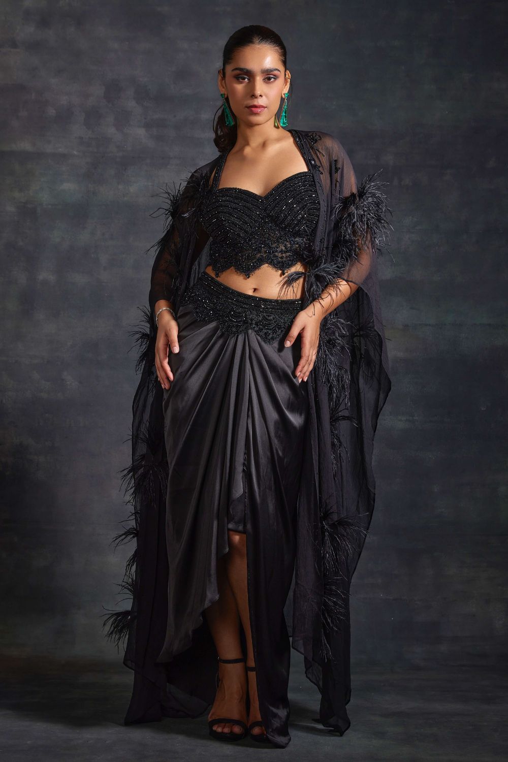 Zainab Black Blouse Skirt Set