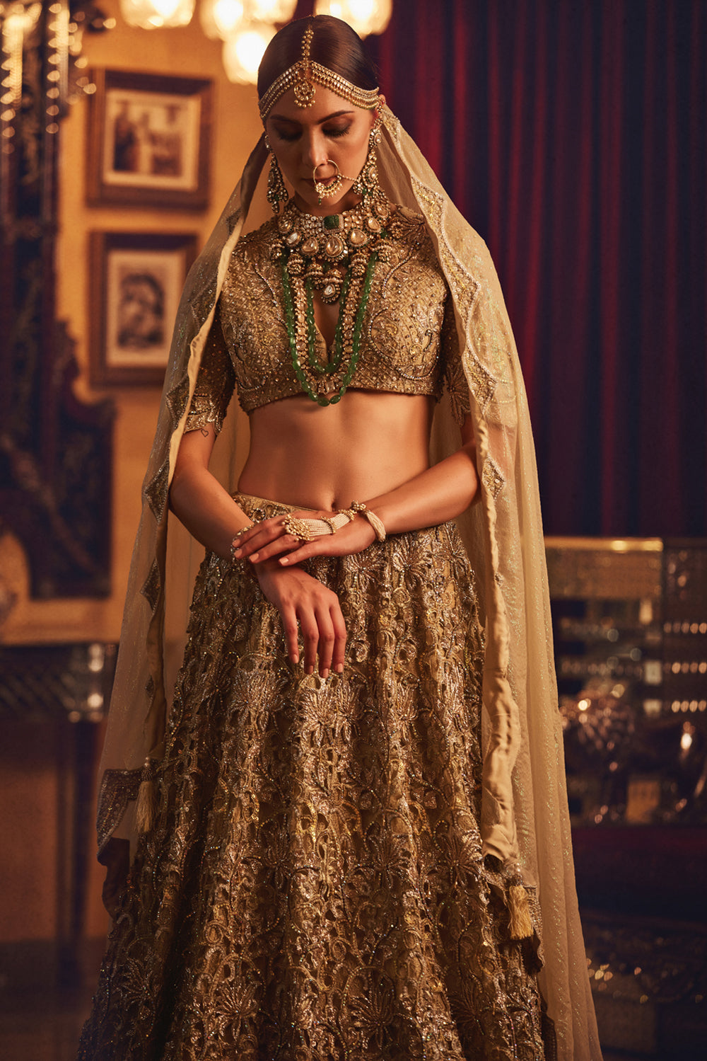 Sabyasachi golden lehenga on sale price