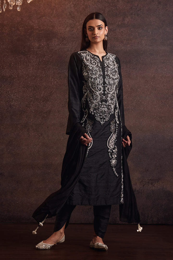 Ananta Black Silver Straight Kurta With Salwar Set