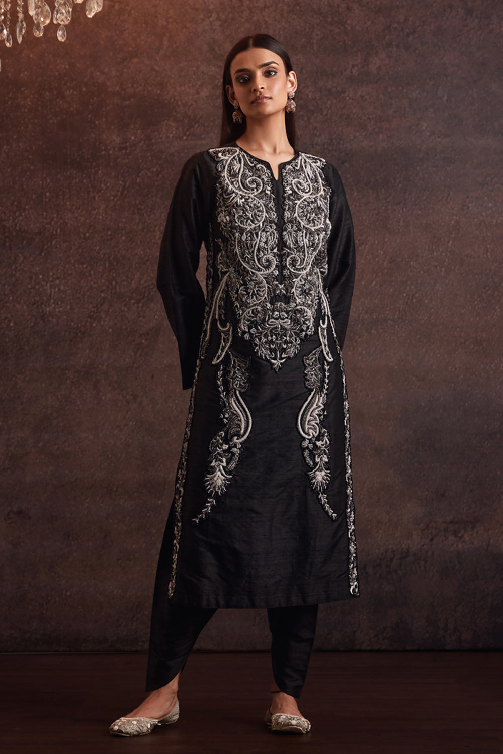 Ananta Black Silver Straight Kurta With Salwar Set