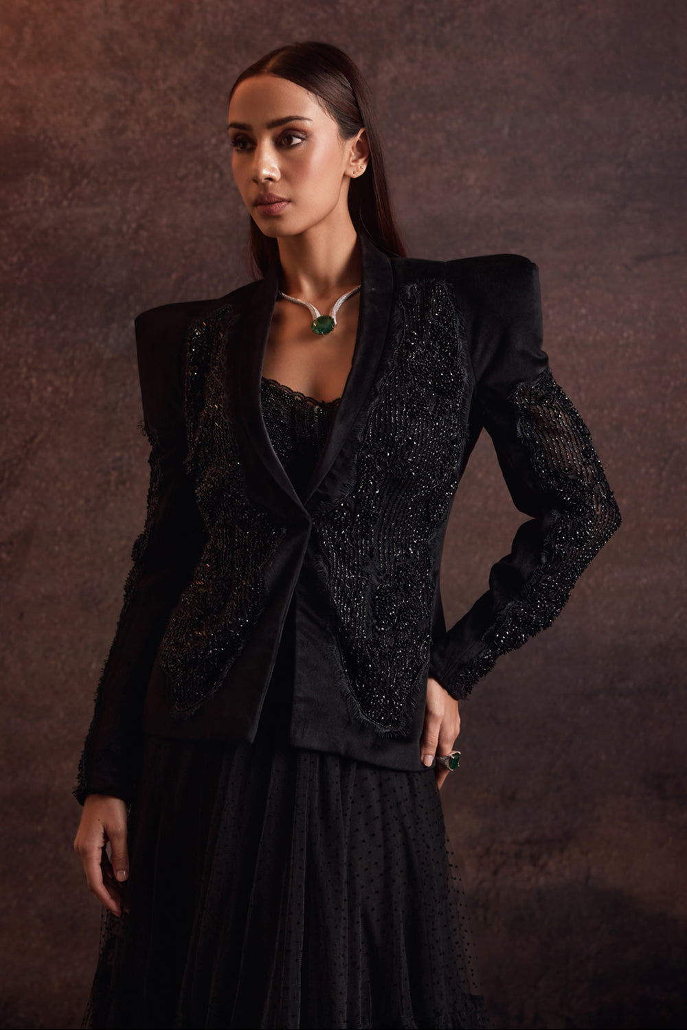 Avyanna Bustier Blazer and Skirt Set