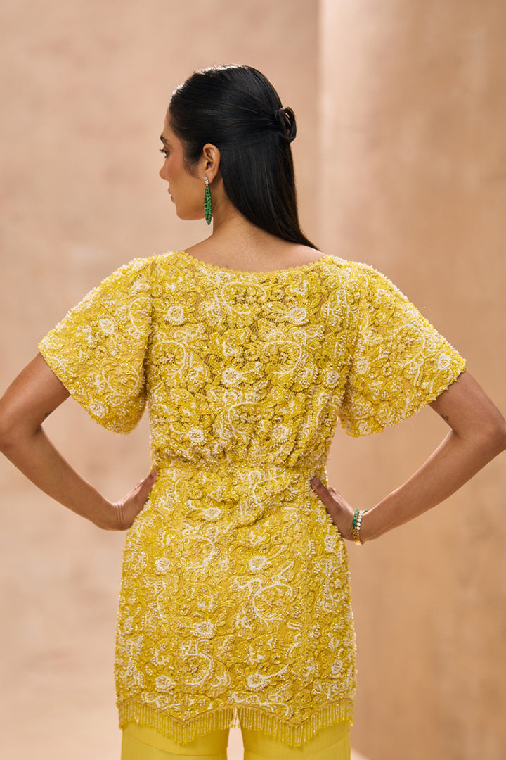 Era Yellow Short Kurta and Sharara Set