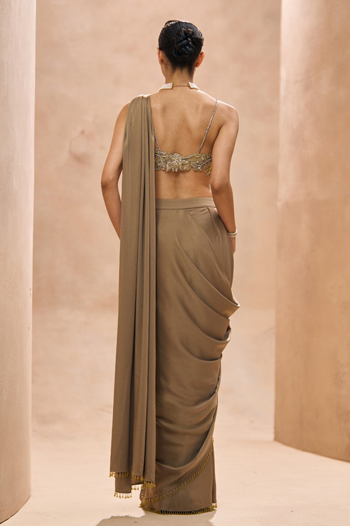 Aurea Bralette Blouse With Pre-Stitched Saree