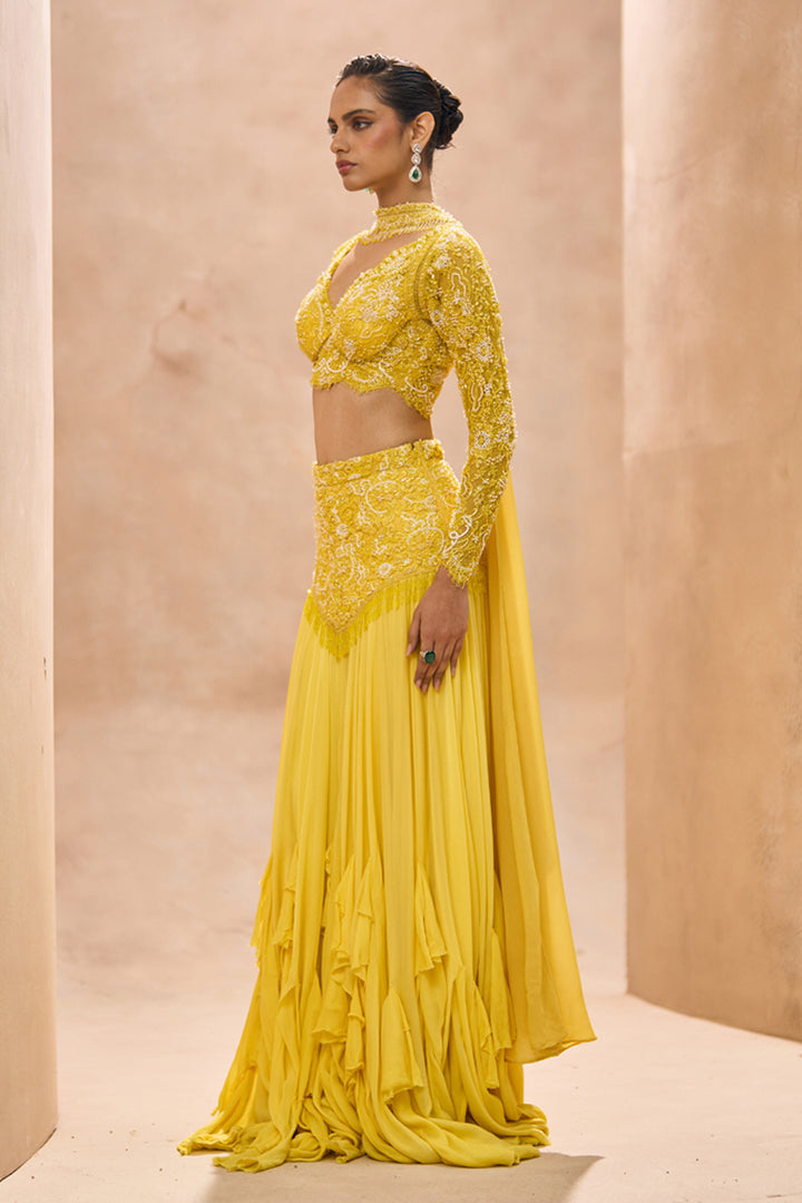 Pipa Yellow Blouse and Frill Skirt Set