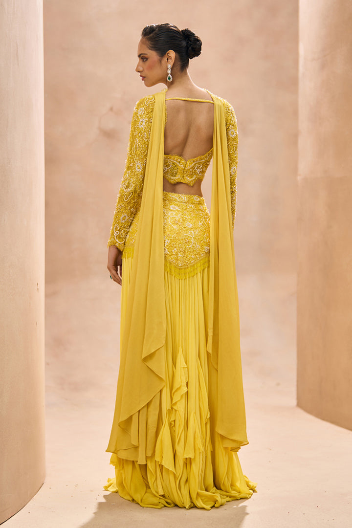 Pipa Yellow Blouse and Frill Skirt Set