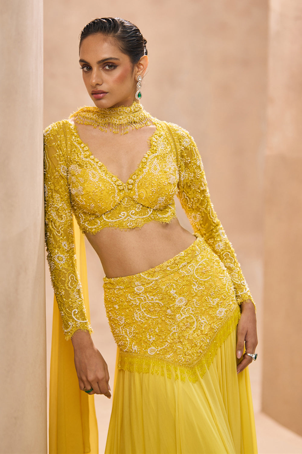 Pipa Yellow Blouse and Frill Skirt Set