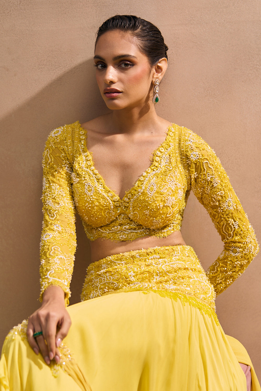 Pipa Yellow Blouse and Frill Skirt Set