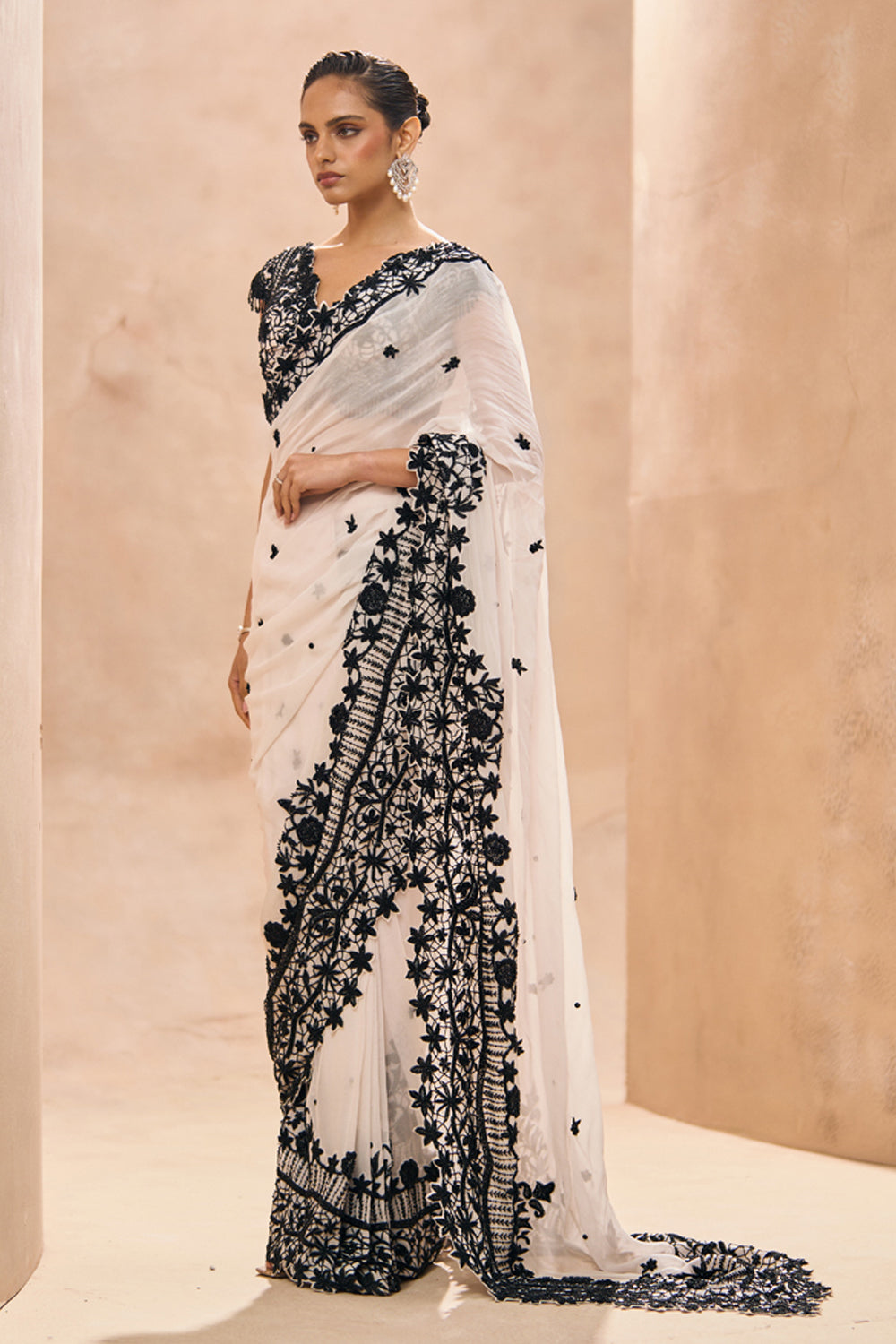 Alma Embellished Pre-Stitched Saree Set
