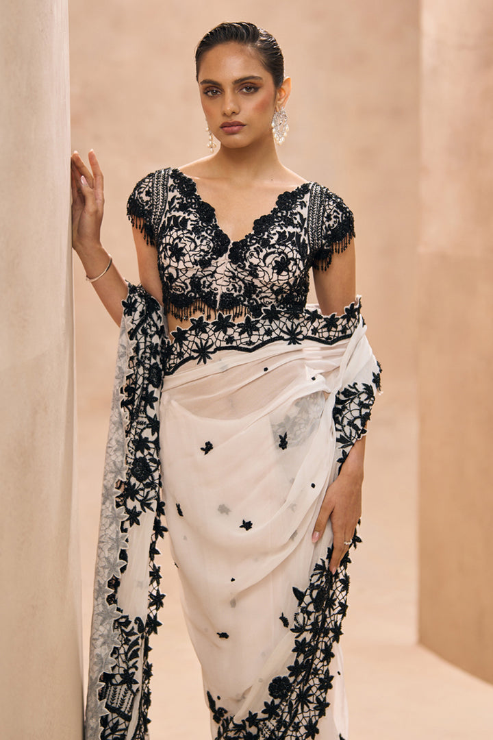 Alma Embellished Pre-Stitched Saree Set