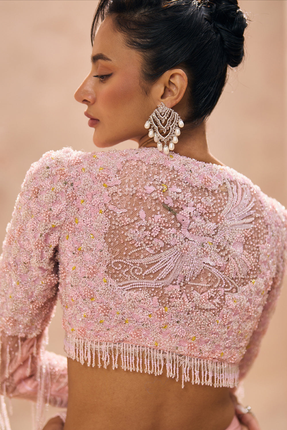 Becca Baby Pink Blouse With Fishcut Fluncy Skirt Set