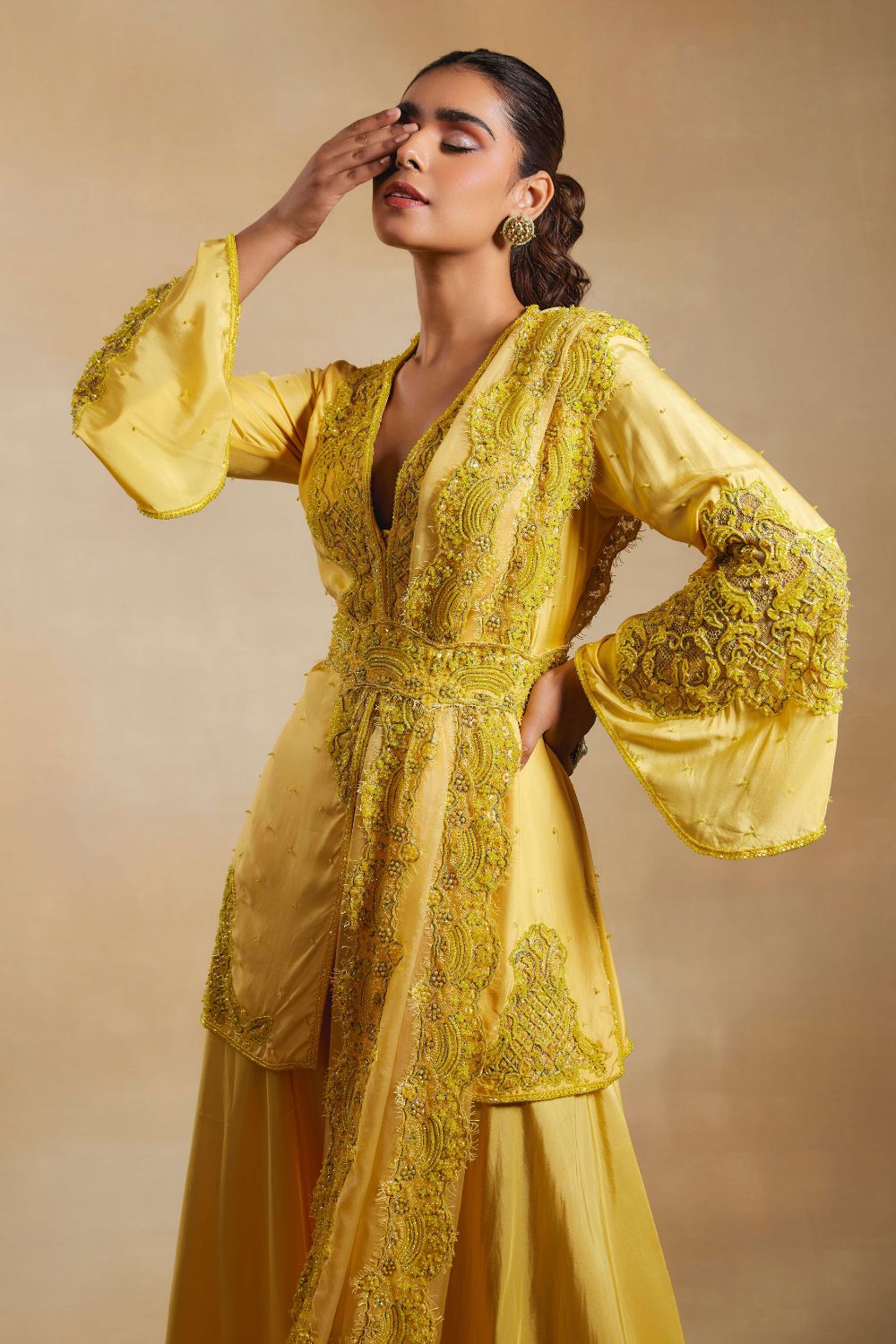 Eshal Yellow Kurta & Sharara Set