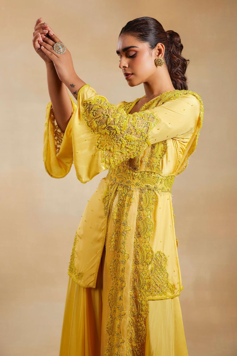 Eshal Yellow Kurta & Sharara Set