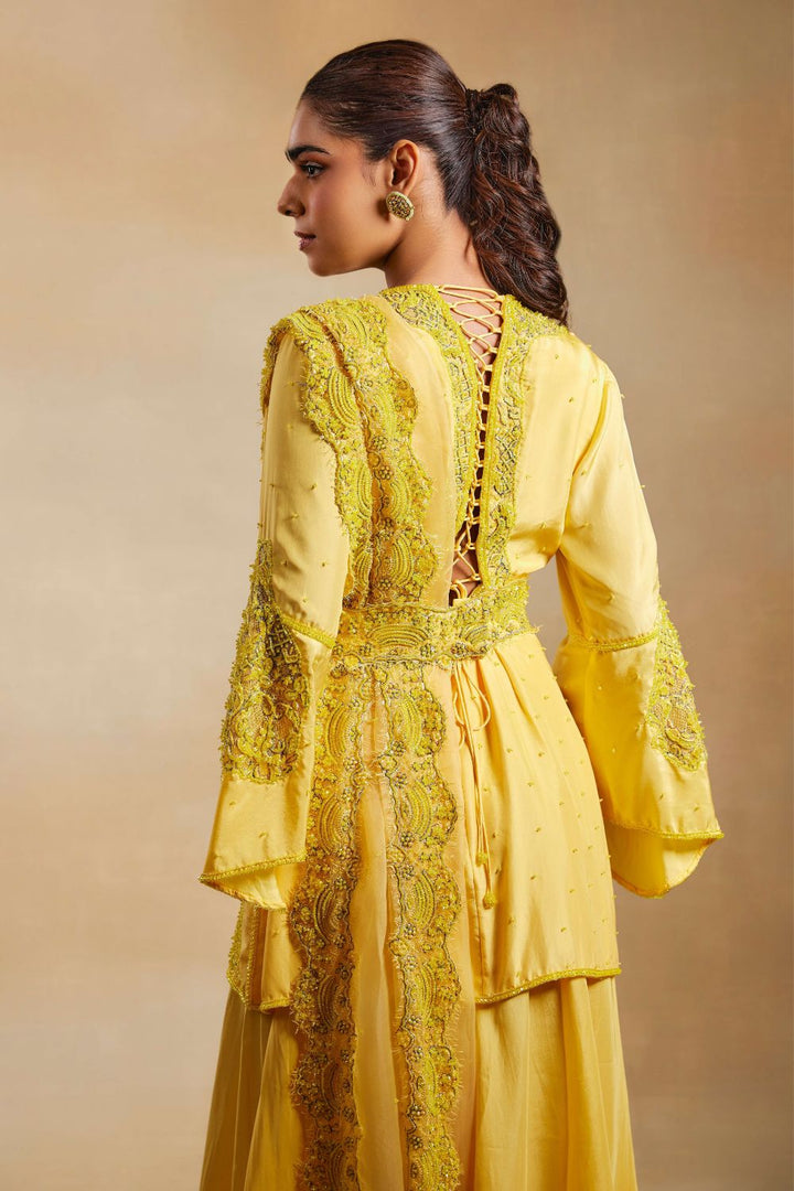 Eshal Yellow Kurta & Sharara Set