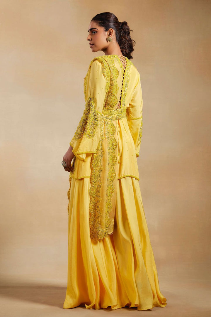 Eshal Yellow Kurta & Sharara Set