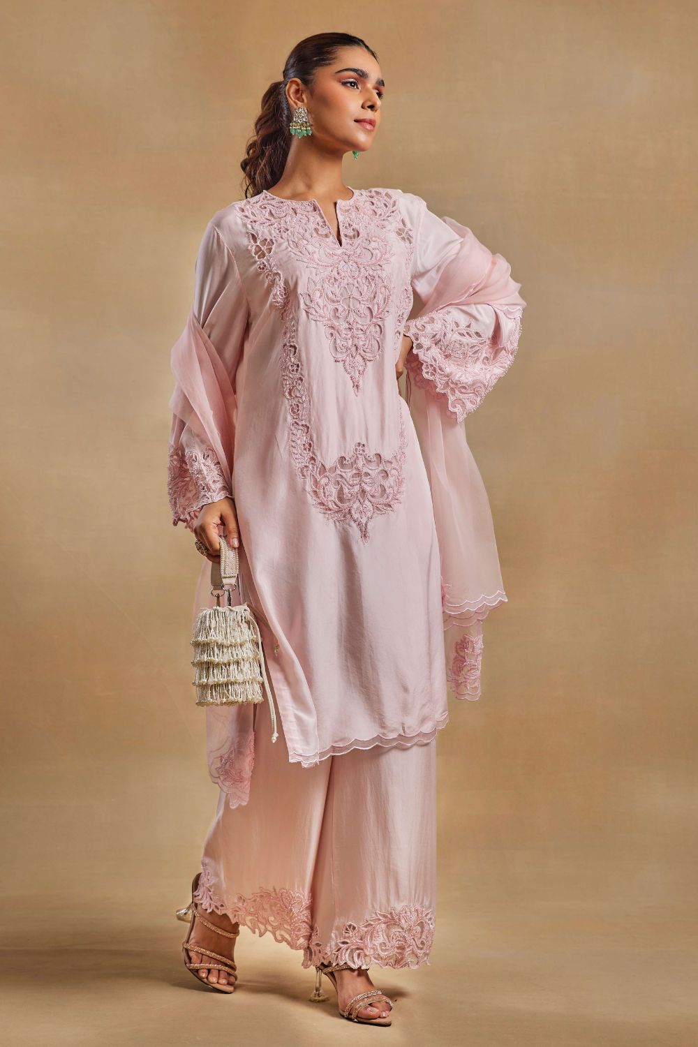 Naila Baby Pink Kurta & Pants Set