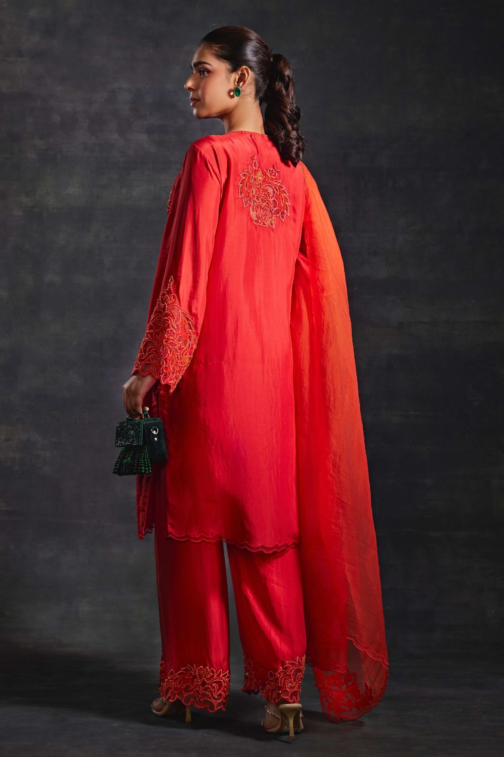 Advika Red Kurta & Pants Set