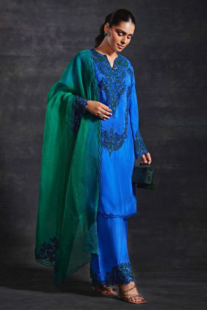 Advika Blue Kurta & Pants Set