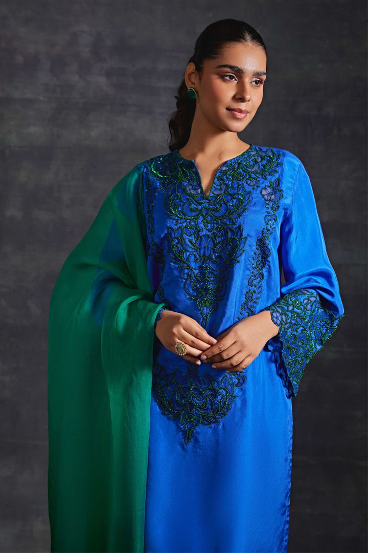 Advika Blue Kurta & Pants Set