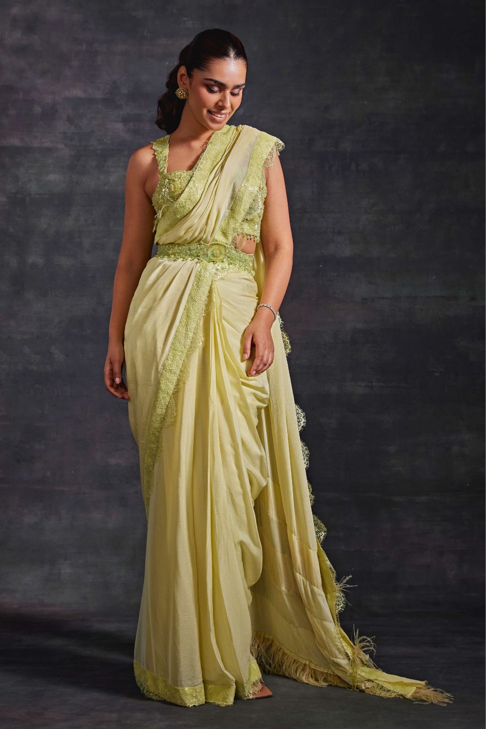 Nazm Ruffle Saree Set