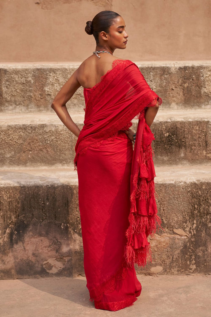 Crimson Crowned Saree Set