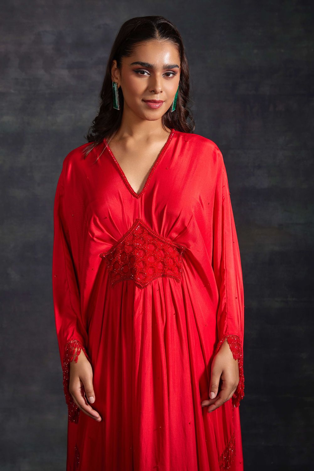 Red Fareeha Kaftan