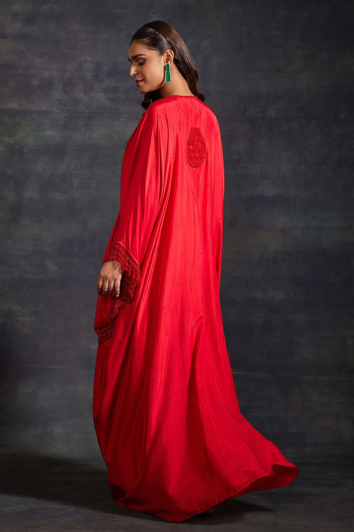 Red Fareeha Kaftan