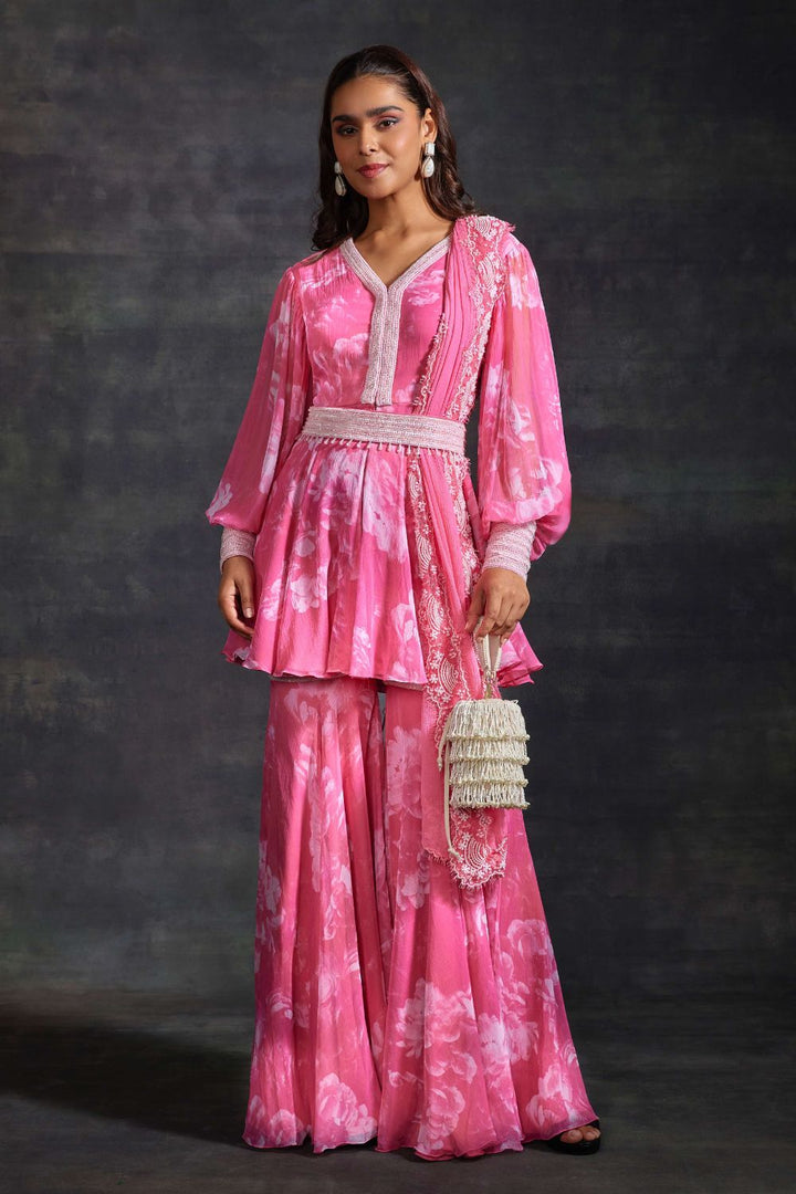 Abia Pink Kurta & Sharara Set