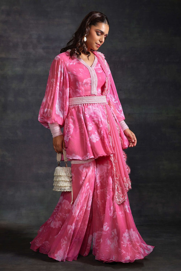 Abia Pink Kurta & Sharara Set