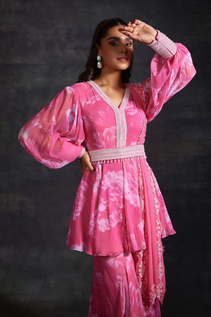 Abia Pink Kurta & Sharara Set