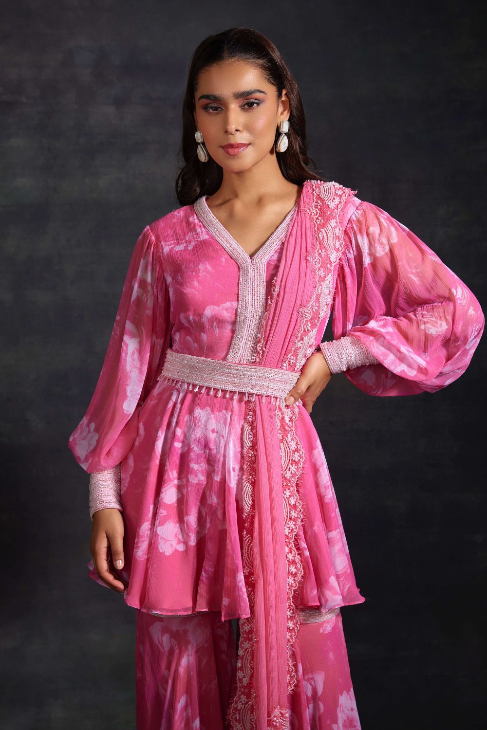 Abia Pink Kurta & Sharara Set