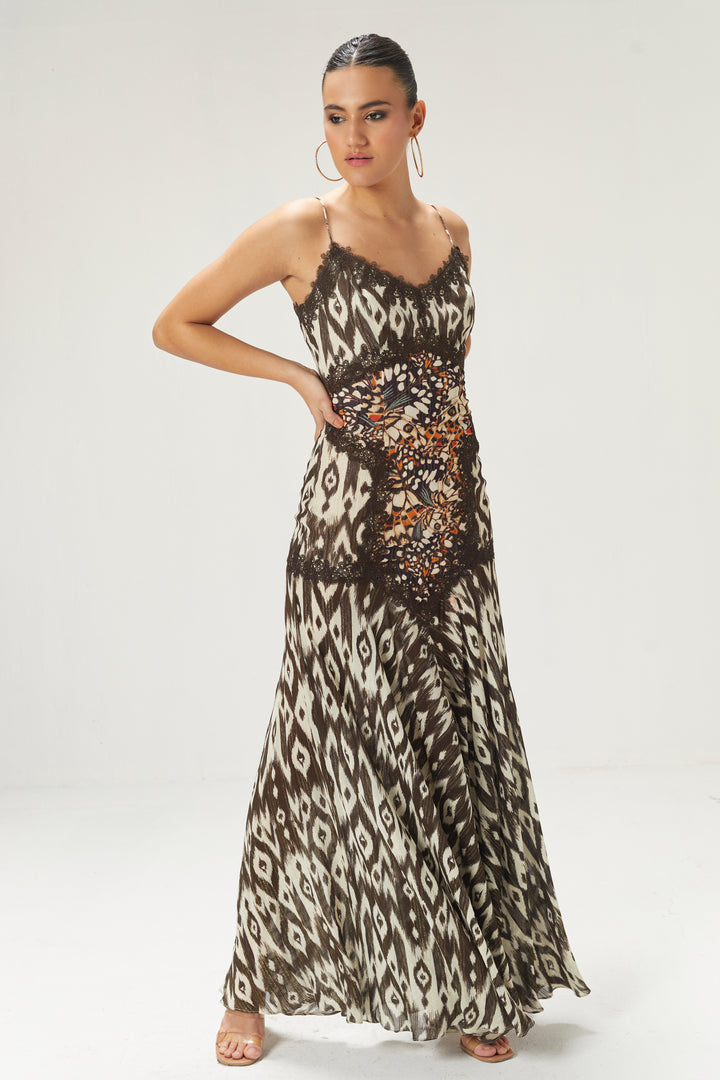 Black And Brown Flowy Dress