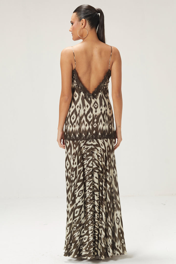 Black And Brown Flowy Dress