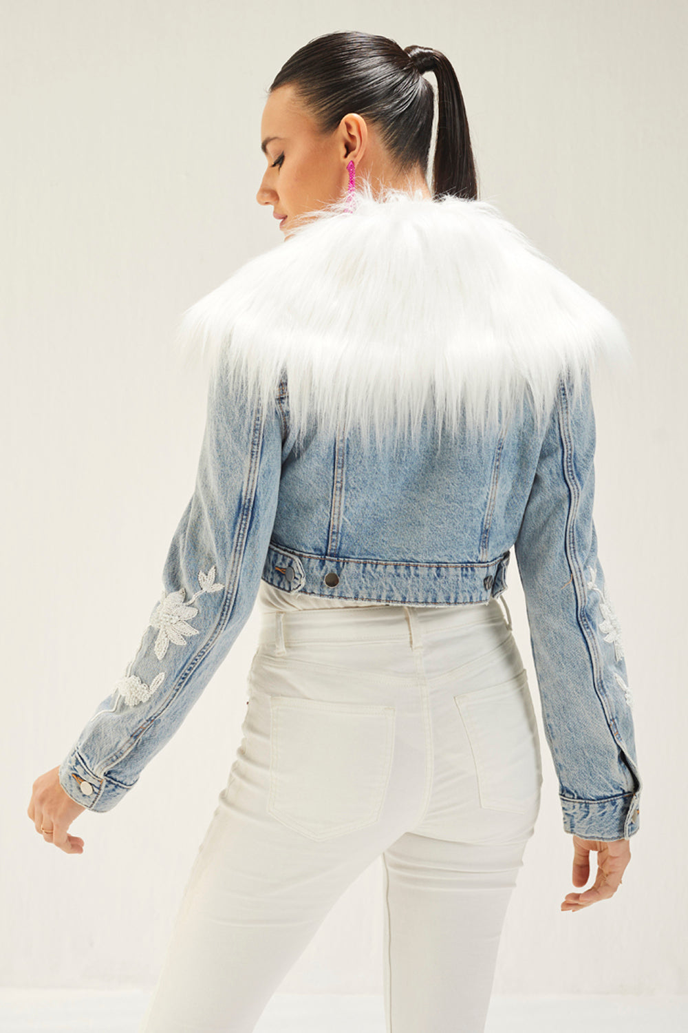 Light Denim Embellished Jacket