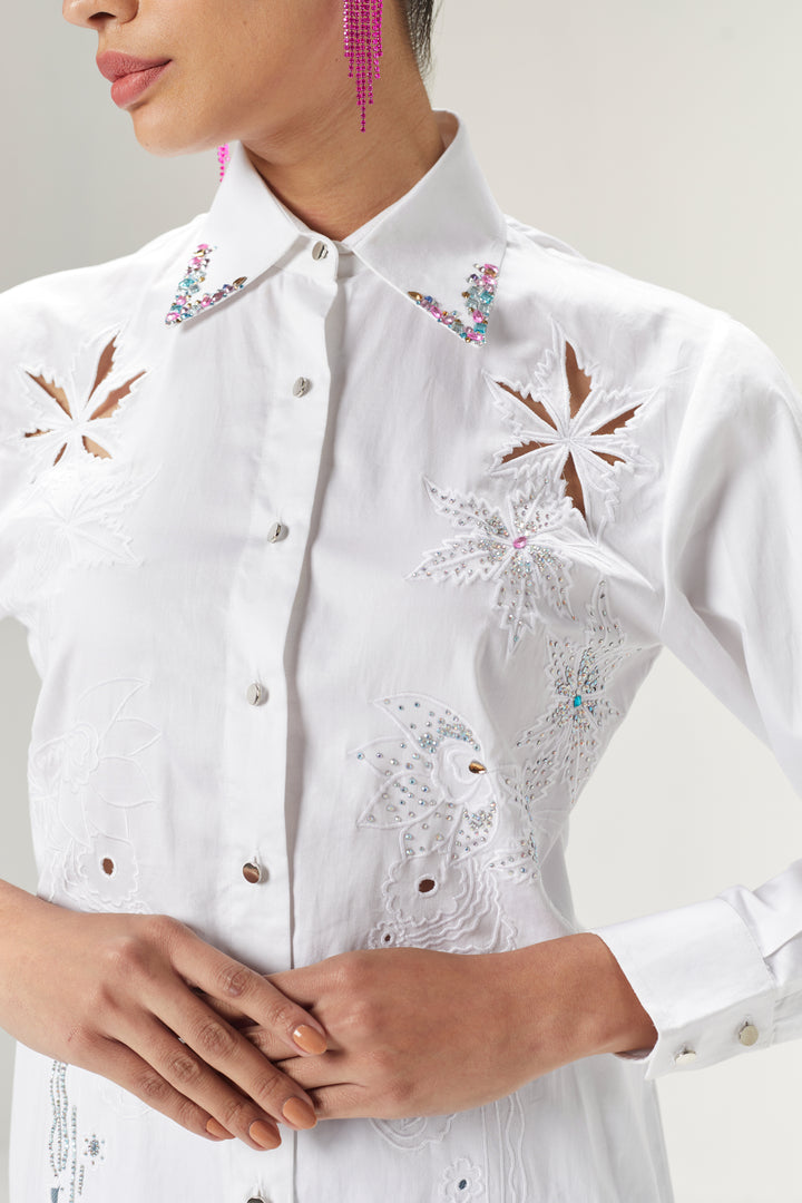 White Cutwork Shirt