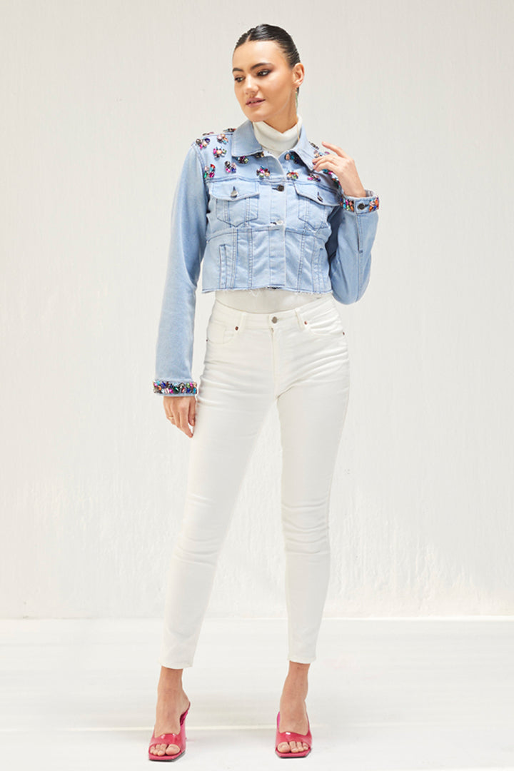 Light Denim Crop Jacket