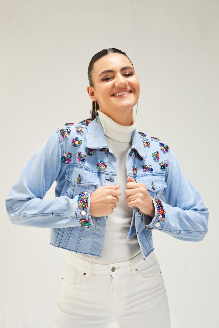 Light Denim Crop Jacket