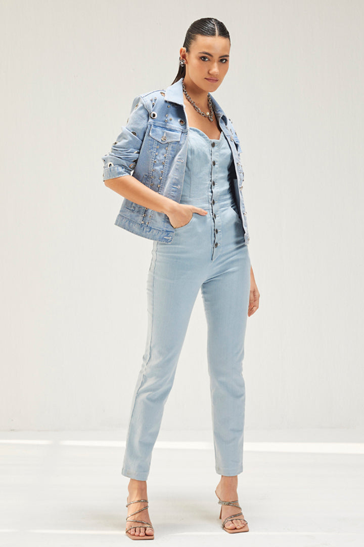 Light Denim Jacket With Jumpsuit