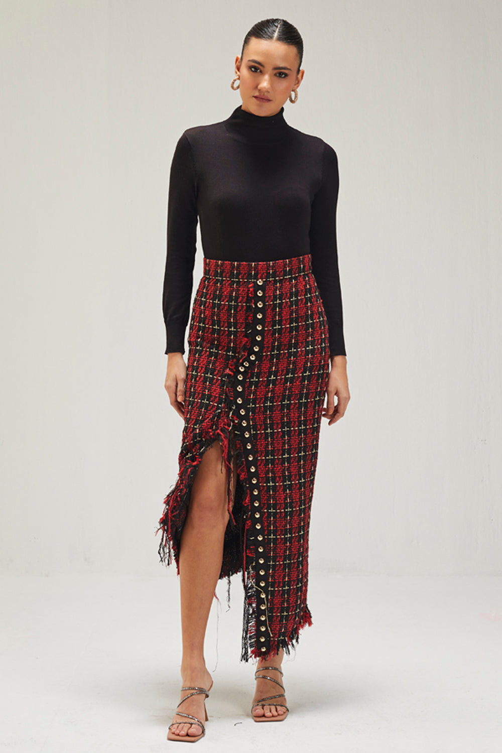 Black And Red Bomber Skirt