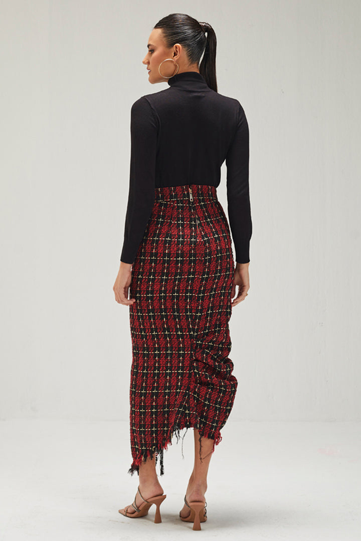 Black And Red Bomber Skirt