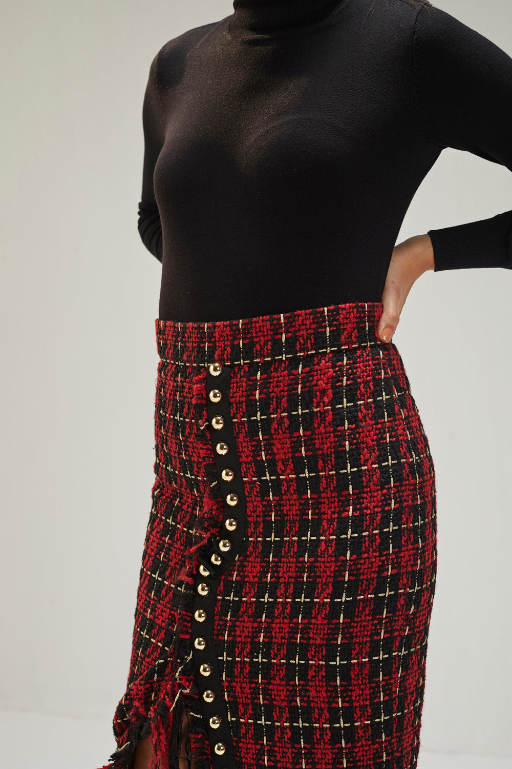 Black And Red Bomber Skirt