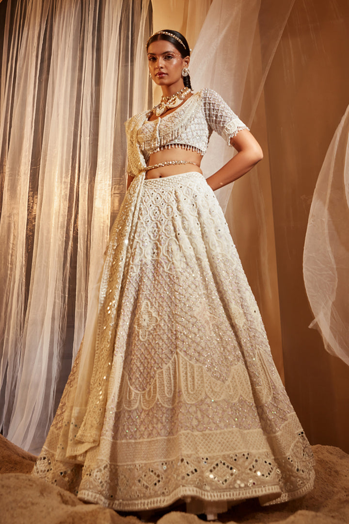 Ivory Embellished Lehenga Set