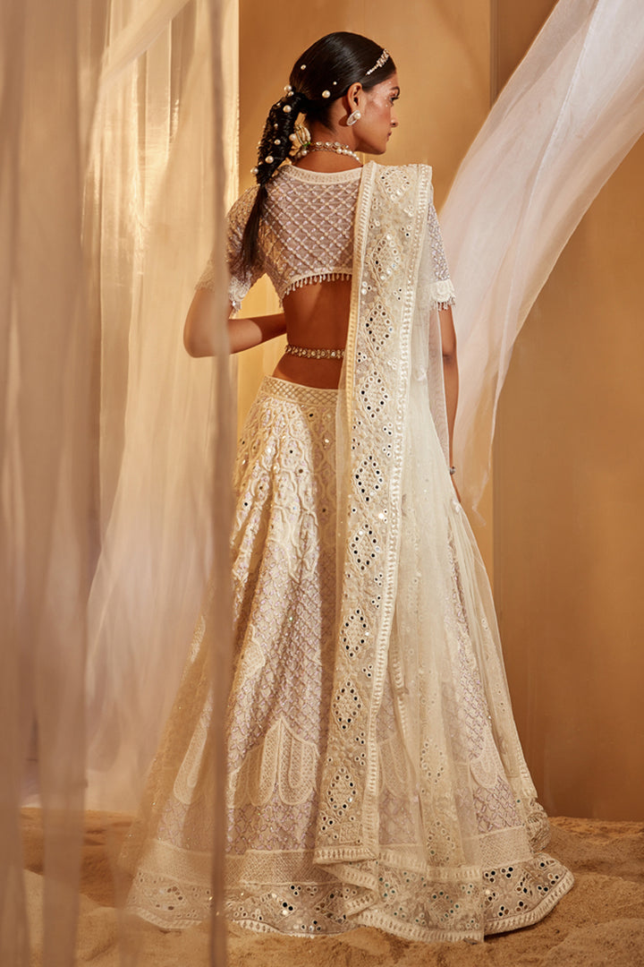 Ivory Embellished Lehenga Set