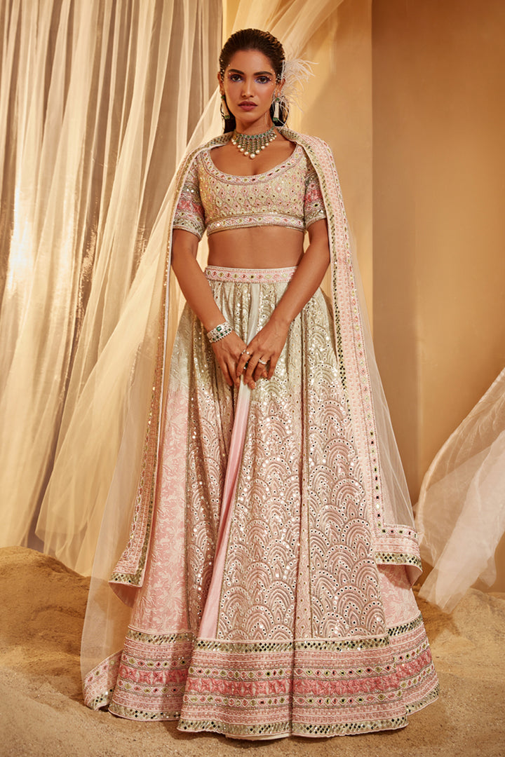 Ivory Ombre Embellished Lehenga Set