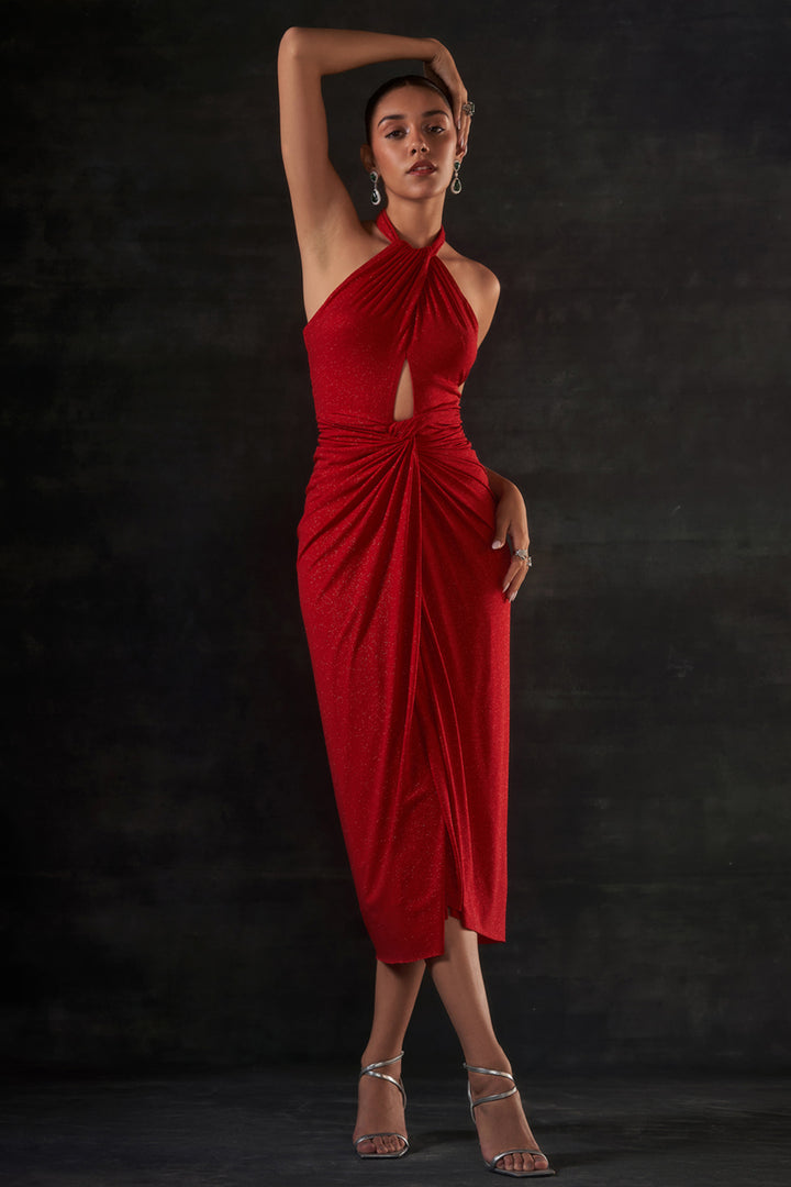 Red Halter Neck Dress