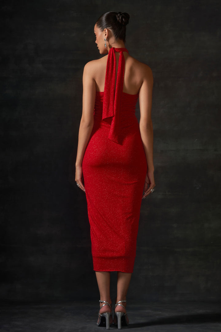 Red Halter Neck Dress