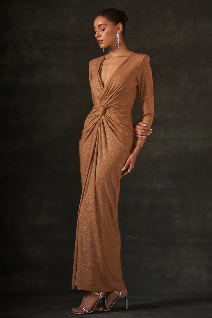 Golden Drape Dress