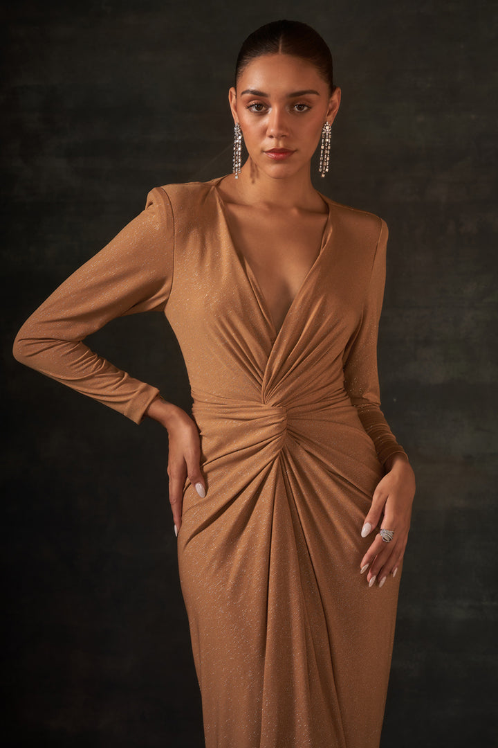 Golden Drape Dress