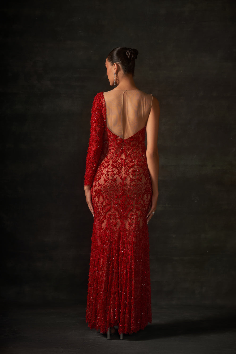 Red One Shoulder Gown