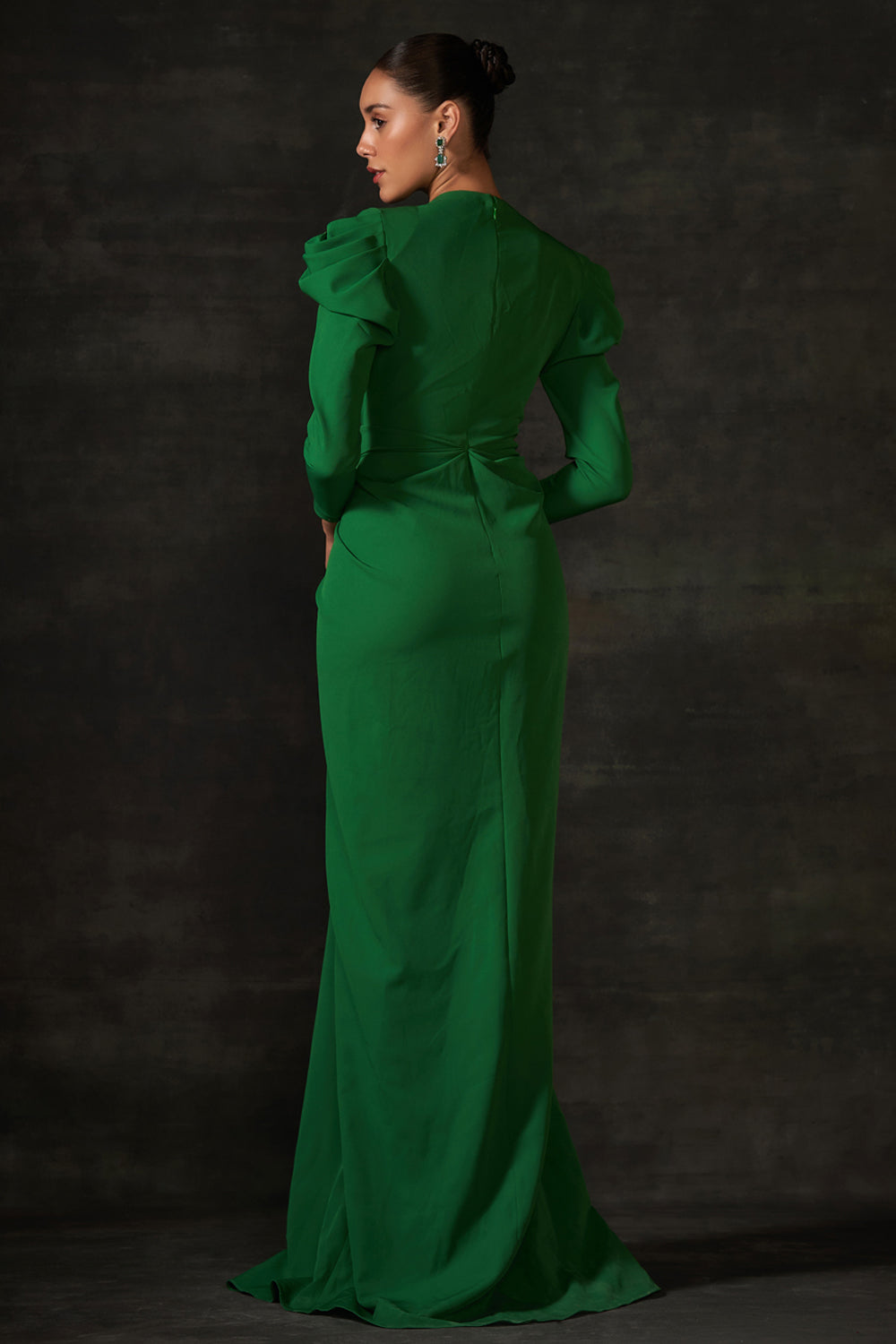 Green Long Drape Dress