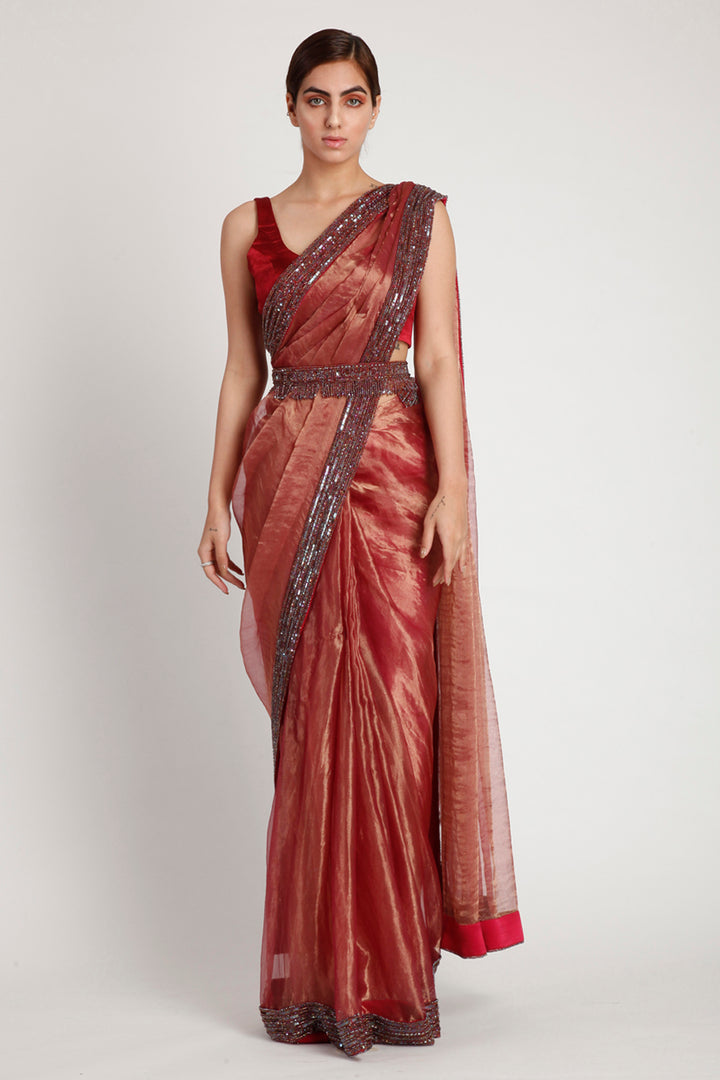 Maroon Saree Set